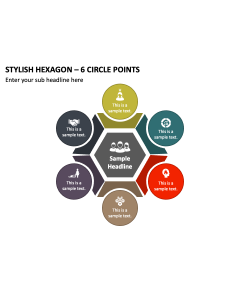 Stylish Hexagon - 6 Circle Points PPT Thumbnail