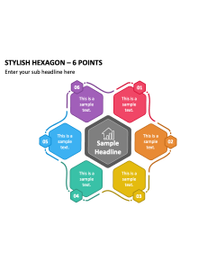 Stylish Hexagon - 6 Points PPT Thumbnail