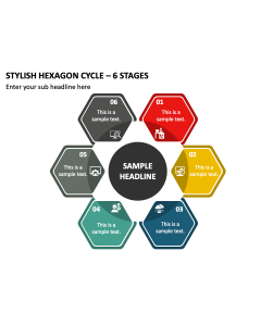 Stylish Hexagon Cycle - 6 Stages PPT Slide 2