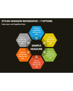 Stylish Hexagon Infographic - 7 Options PPT Slide 2