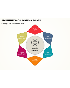 Stylish Hexagon Shape - 6 Points PPT Thumbnail