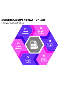 Stylish Hexagonal Arrows - 6 Phases PPT Slide 2