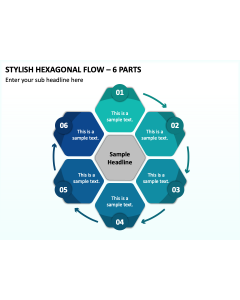 Stylish Hexagonal Flow - 6 Parts PPT Thumbnail