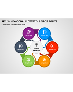 Stylish Hexagonal Flow with 6 Circle Points PPT Thumbnail