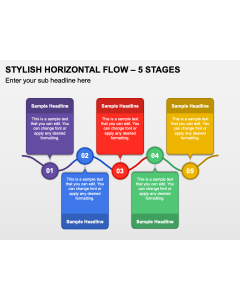 Stylish Horizontal Flow - 5 Stages PPT Thumbnail