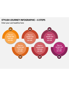 Stylish Journey Infographic - 6 Steps PPT Slide 2