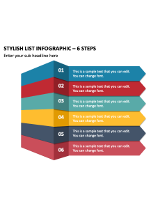 Stylish List Infographic - 6 Steps PPT Slide 2