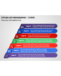 Stylish List Infographic - 7 Steps PPT Thumbnail