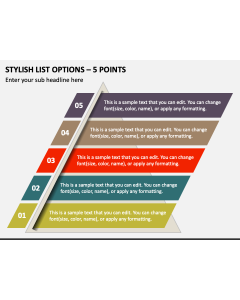 Stylish List Options - 5 Points PPT Slide 1