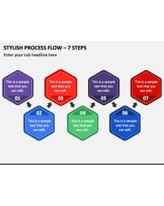 Stylish Process Flow - 7 Steps PPT Slide 1