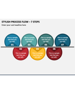 Stylish Process Flow - 7 Steps PPT Slide 1