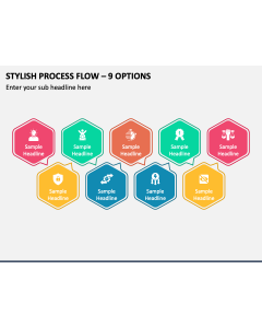 Stylish Process Flow - 9 Options PPT Slide 1