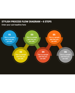 Stylish Process Flow Diagram - 6 Steps PPT Slide 2