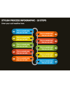 Stylish Process Infographic - 10 Steps PPT Thumbnail