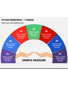 Stylish Semicircle - 7 Stages PPT Slide 1
