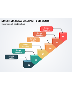 Stylish Staircase Diagram - 6 Elements PPT Thumbnail