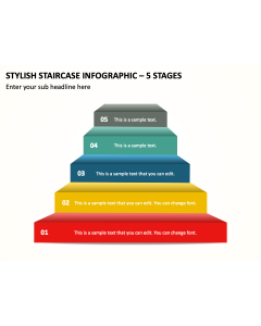 Stylish Staircase Infographic - 5 Stages PPT Thumbnail
