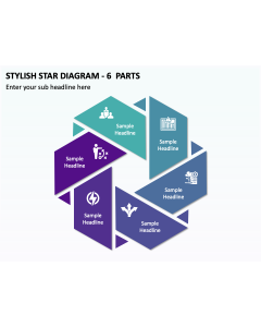 Stylish Star Diagram - 6  Parts PPT Thumbnail