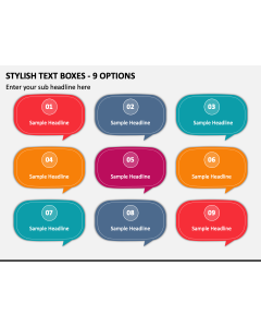 Stylish Text Boxes - 9 Options PPT Slide 1