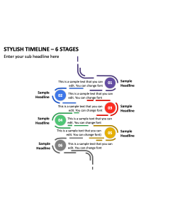 Stylish Timeline - 6 Stages PPT Slide 2
