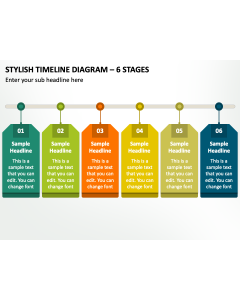 Stylish Timeline Diagram - 6 Stages PPT Slide 2