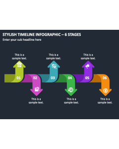 Stylish Timeline Infographic - 6 Stages PPT Slide 2