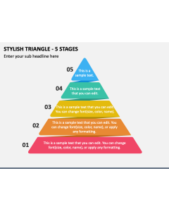 Stylish Triangle - 5 Stages PPT Slide 1
