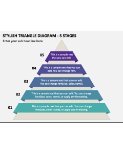 Stylish Triangle Diagram - 5 Stages PPT Slide 1