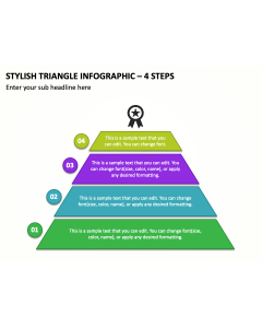 Stylish Triangle Infographic - 4 Steps PPT Thumbnail