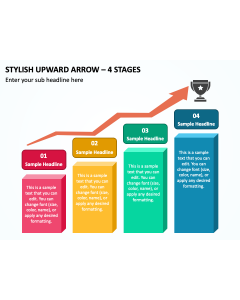 Stylish Upward Arrow - 4 Stages PPT Thumbnail