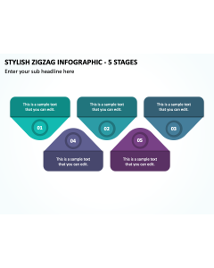 Stylish Zigzag Infographic - 5 Stages PPT Thumbnail