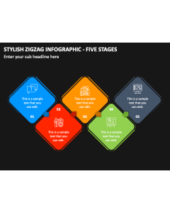 Stylish Zigzag Infographic - Five Stages PPT Thumbnail
