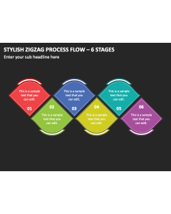 Stylish Zigzag Process Flow - 6 Stages PPT Thumbnail
