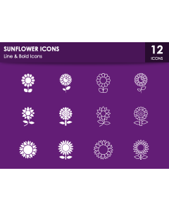 Sunflower Icons PPT Slide 1