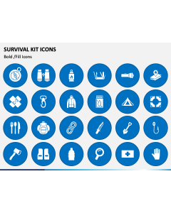 Survival Kit Icons PPT Slide 1