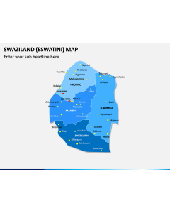 Swaziland (Eswatini) Map PPT Slide 1