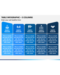Table Infographic - 5 Columns PPT Slide 1