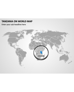 Tanzania on World Map PPT Thumbnail