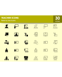 Teacher Icons PPT Slide 1
