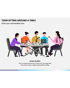 Team Sitting Around a Table PPT Slide 1