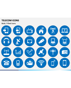 Telecom Icons PPT Slide 1