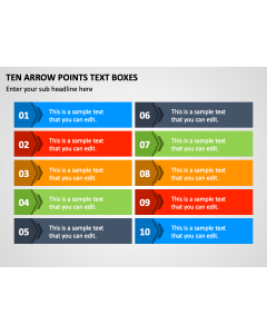 Ten Arrow Points Text Boxes PPT Thumbnail