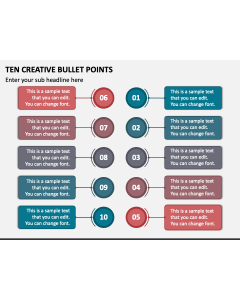 Ten Creative Bullet Points PPT Slide 1