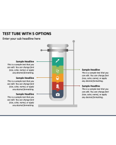 Test Tube with 5 Options PPT Slide 1