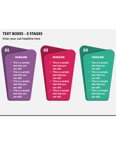 Text Boxes - 3 Stages PPT Slide 1