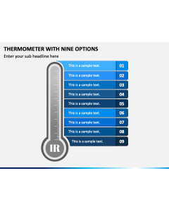 Thermometer with Nine Options PPT Slide 1