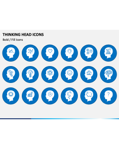 Thinking Head Icons PPT Slide 1
