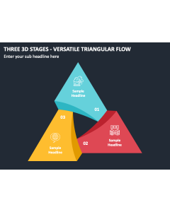 Three 3D Stages - Versatile Triangular Flow PPT Thumbnail