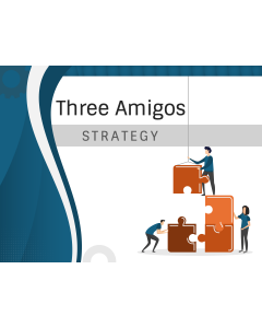Plantilla de PowerPoint y Google Slides de la estrategia de los Tres Amigos