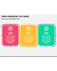 Three Horizontal Text Boxes PPT Slide 1